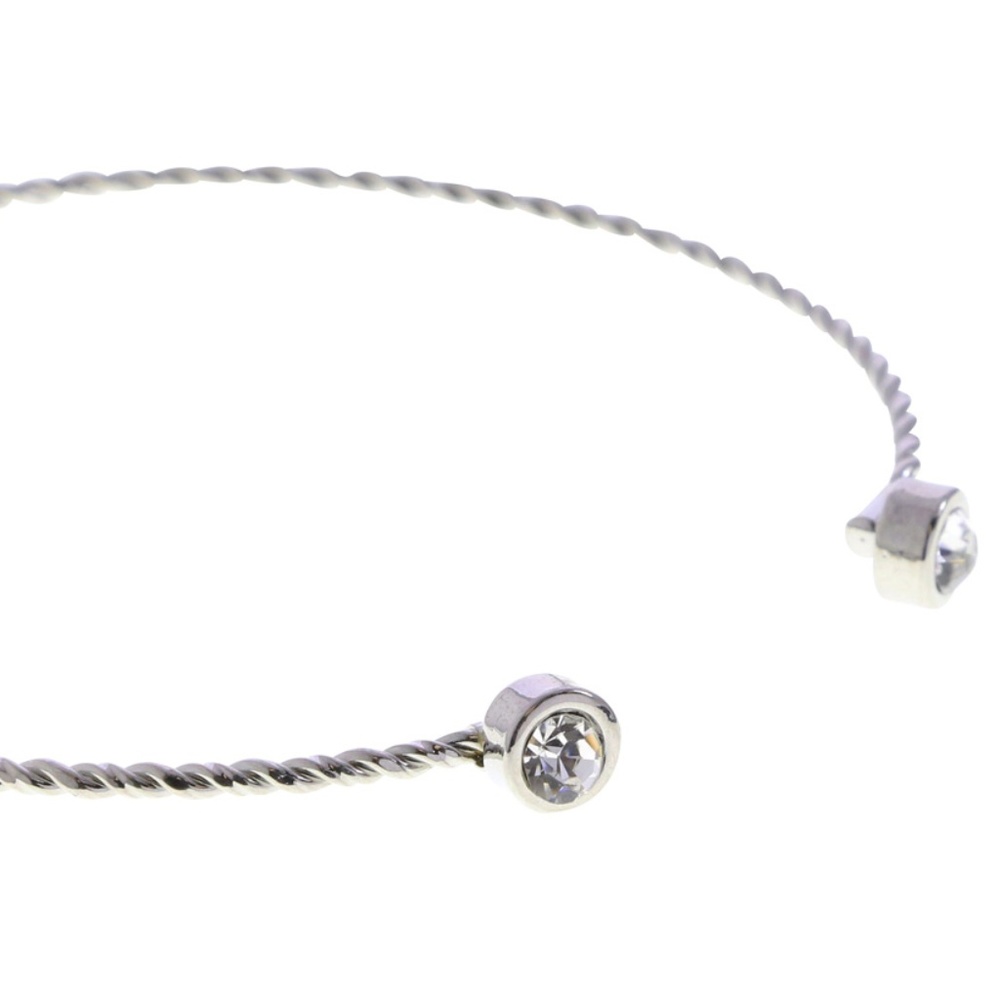 Lydell silver bangle bracelet with crystals